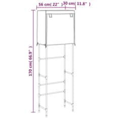 Vidaxl Stojalo za nad stranišče 2-nadstropno modro 56x30x170 cm železo