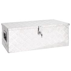 Vidaxl Škatla za shranjevanje srebrna 80x39x30 cm aluminij