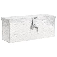 Vidaxl Škatla za shranjevanje srebrna 50x15x20,5 cm aluminij