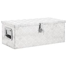 Vidaxl Škatla za shranjevanje srebrna 70x31x27 cm aluminij