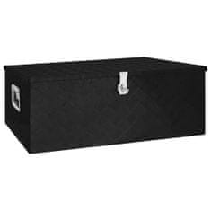 Vidaxl Škatla za shranjevanje črna 100x55x37 cm aluminij