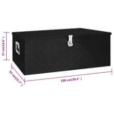 Vidaxl Škatla za shranjevanje črna 100x55x37 cm aluminij