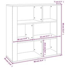 Vidaxl Komoda črna 80x30x80 cm inženirski les