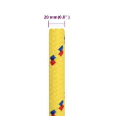 Vidaxl Vrv za čoln rumena 20 mm 50 m polipropilen