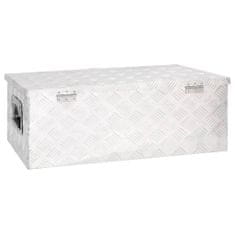 Vidaxl Škatla za shranjevanje srebrna 80x39x30 cm aluminij