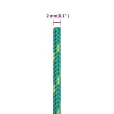 Vidaxl Vrv za čoln zelena 2 mm 25 m polipropilen