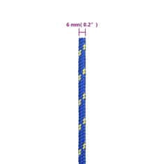 Vidaxl Vrv za čoln moder 6 mm 25 m polipropilen