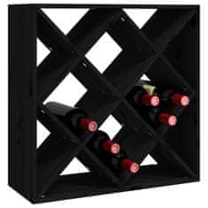 Vidaxl Stojalo za vino Črna 62x25x62 cm trdna borovina