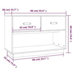 Vidaxl TV omarica medeno rjava 90x40x60 cm trdna borovina