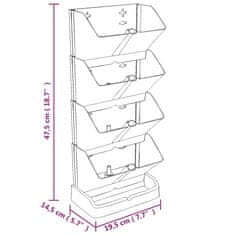 Vidaxl Navpično vrtno korito 4-delni komplet antracit polipropilen