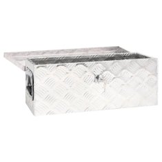Vidaxl Škatla za shranjevanje srebrna 60x23,5x23 cm aluminij