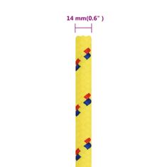 Vidaxl Vrv za čoln rumena 14 mm 100 m polipropilen