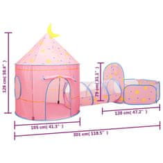 Vidaxl Otroški šotor za igranje roza 301x120x128 cm