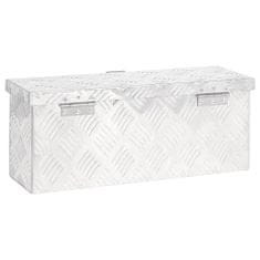 Vidaxl Škatla za shranjevanje srebrna 50x15x20,5 cm aluminij