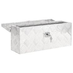 Vidaxl Škatla za shranjevanje srebrna 50x15x20,5 cm aluminij