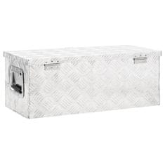 Vidaxl Škatla za shranjevanje srebrna 70x31x27 cm aluminij