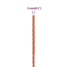 Vidaxl Delovna vrv oranžna 3 mm 100 m polipropilen