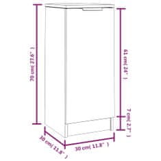 Vidaxl Komoda dimljeni hrast 30x30x70 cm konstruiran les