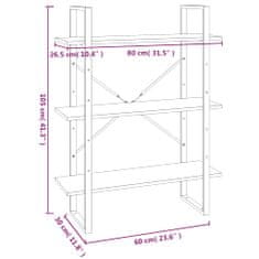 Vidaxl Knjižna omara 5-nadstropna siva sonoma 80x30x175 cm inžen. les