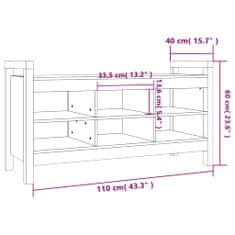 Vidaxl Klop za predsobo medeno rjava 110x40x60 cm trdna borovina