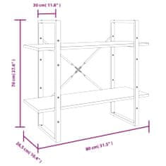 Vidaxl Knjižna omara 5-nadstropna siva sonoma 80x30x175 cm inžen. les