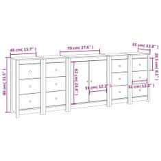 Vidaxl Komoda medeno rjava 230x35x80 cm trdna borovina