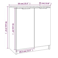 Vidaxl Omarica za čevlje dimljeni hrast 59x35x70 cm konstruiran les