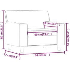 Vidaxl Fotelj siv 60 cm umetno usnje