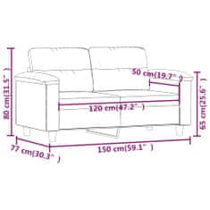 Vidaxl Dvosed temno siv 120 cm tkanina iz mikrovlaken