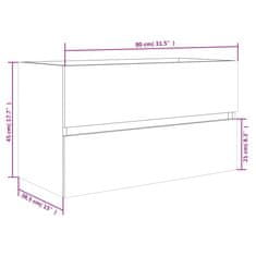 Vidaxl Omarica za umivalnik dim. hrast 80x38,5x45 cm konstruiran les