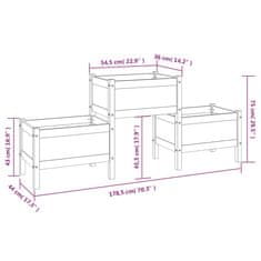 Vidaxl Visoka greda siva 178,5x44x75 cm trdna borovina