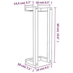 Vidaxl Stojalo za brisače belo 23x18x60 cm trdna borovina