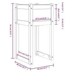 Vidaxl Visoka greda medeno rjava 40x40x81 cm trdna borovina