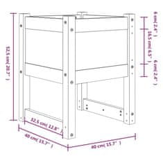 Vidaxl Visoka greda 2 kosa medeno rjava 40x40x52,5 cm trdna borovina