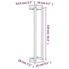 Vidaxl Stojalo za brisače belo 23x18x110 cm trdna borovina