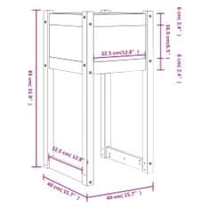 Vidaxl Visoka greda siva 40x40x81 cm trdna borovina