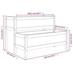 Vidaxl Cvetlično korito medeno rjavo 110x84x75 cm trdna borovina