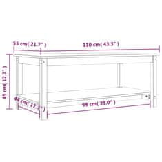 Vidaxl Klubska mizica črna 110x55x45 trdna borovina