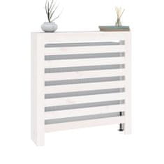 Vidaxl Pokrov za radiator bela 79,5x19x84 cm trdna borovina