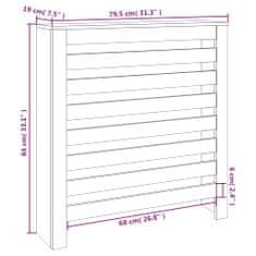 Vidaxl Pokrov za radiator bela 79,5x19x84 cm trdna borovina