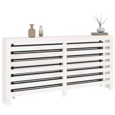 Vidaxl Pokrov za radiator bela 169x19x84 cm trdna borovina