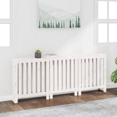 Vidaxl Pokrov za radiator bela 210x21x85 cm trdna borovina