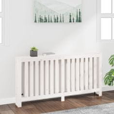 Vidaxl Pokrov za radiator bela 169x19x84 cm trdna borovina