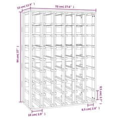 Vidaxl Stojalo za vino 70x33x94 cm trdna borovina