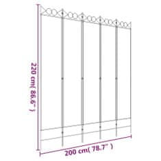 Vidaxl Paravan 5-delni 200x220 cm črno blago