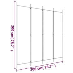 Vidaxl Paravan 4-delni rjav 200x200 cm blago