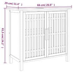 Vidaxl Kopalniška omarica za umivalnik 66x29x61,5 cm trdna orehovina