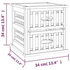 Vidaxl Nočna omarica 2 kosa 34x34x34 cm trdna orehovina