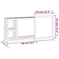 Vidaxl Omarica z ogledalom 80x17x34 cm trdna orehovina