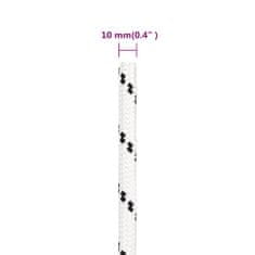 Vidaxl Delovna vrv bela 10 mm 100 m poliester